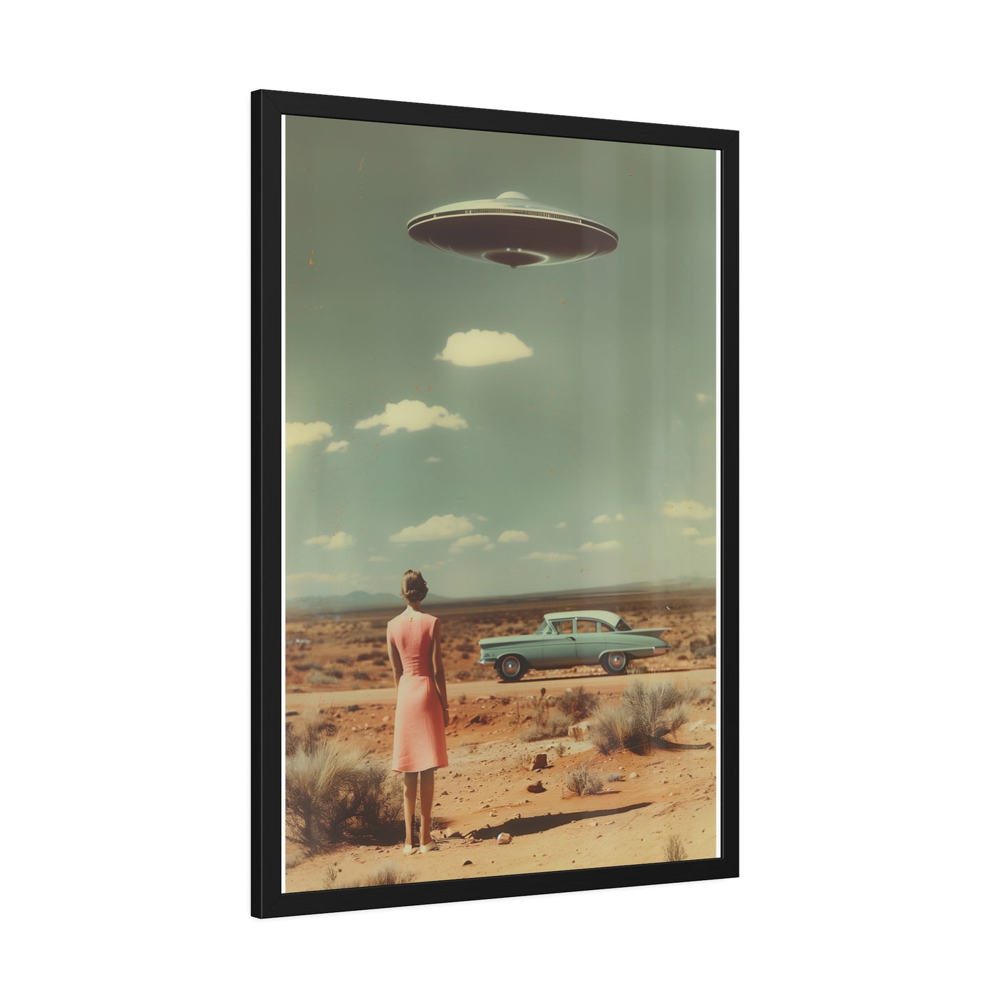 Pink Lady UFO sighting Roswell Wall Print.