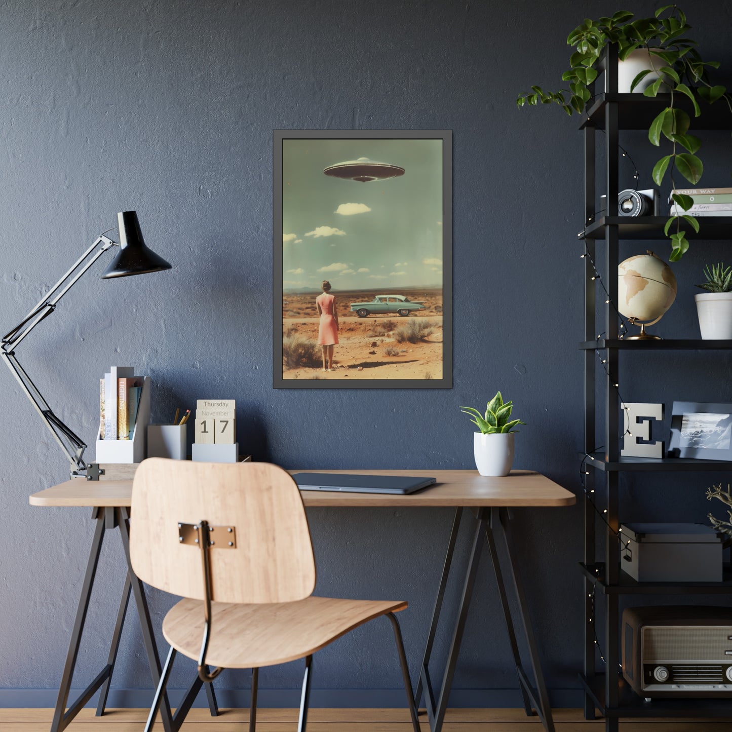 Pink Lady UFO sighting Roswell Wall Print.