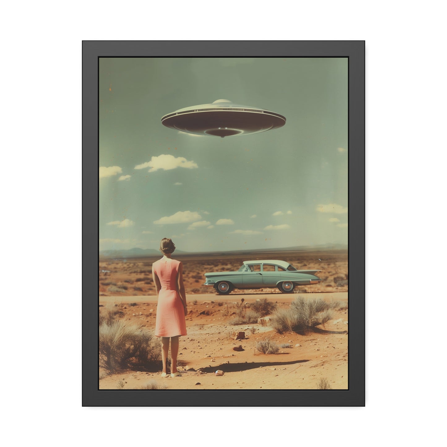 Pink Lady UFO sighting Roswell Wall Print.