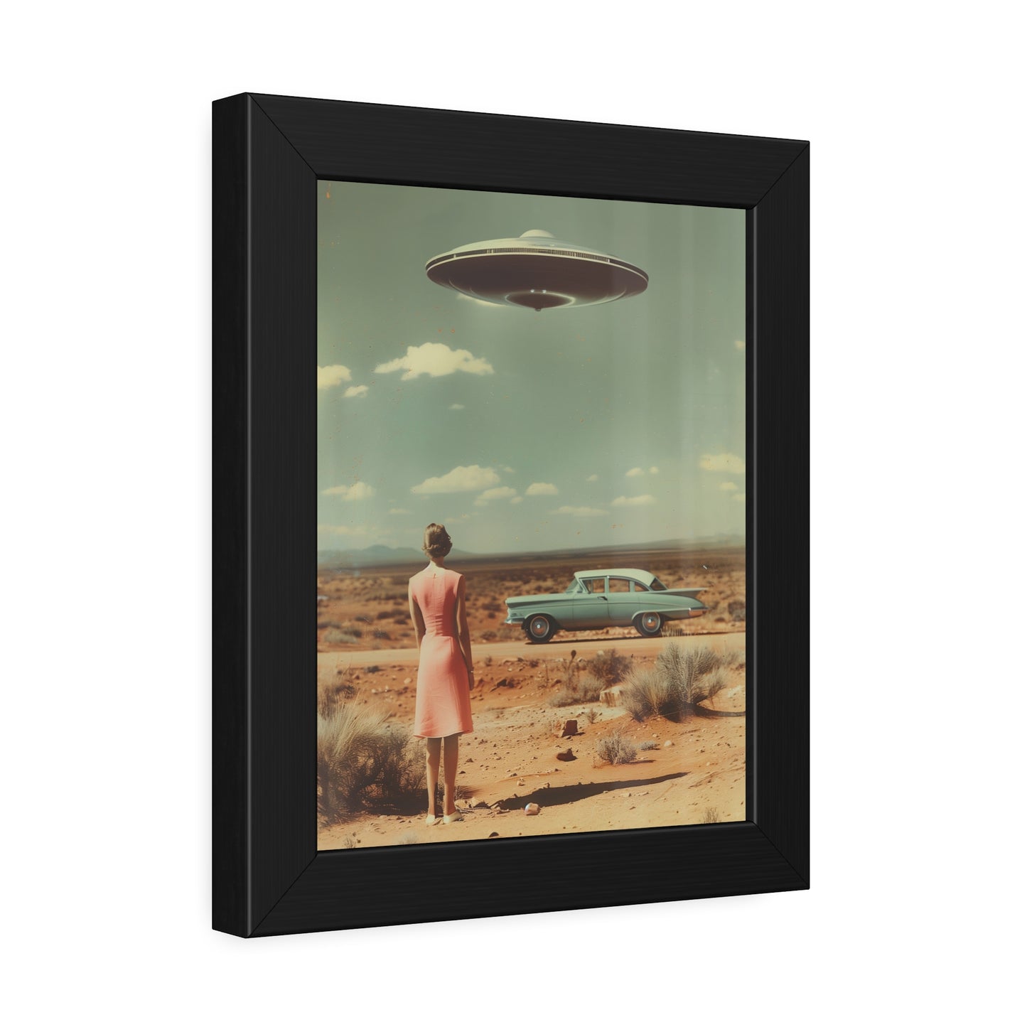 Pink Lady UFO sighting Roswell Wall Print.