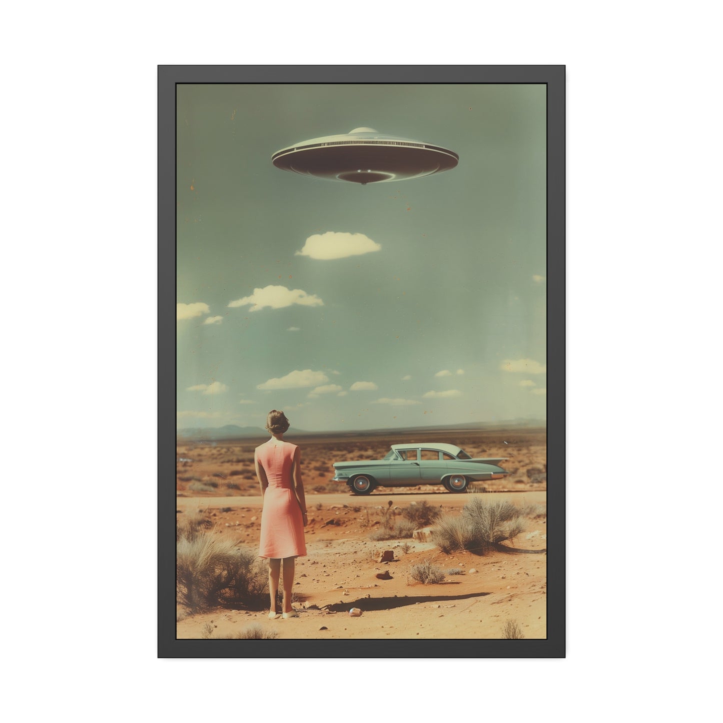 Pink Lady UFO sighting Roswell Wall Print.