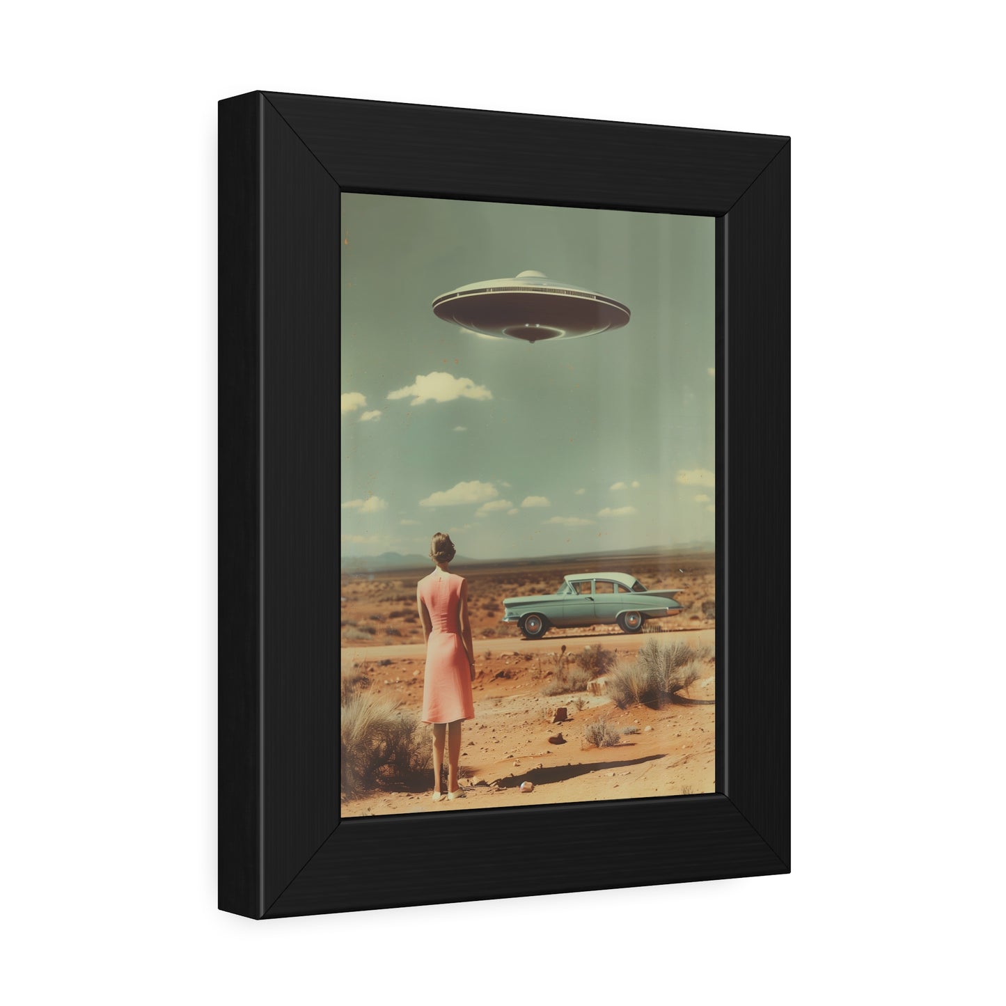 Pink Lady UFO sighting Roswell Wall Print.