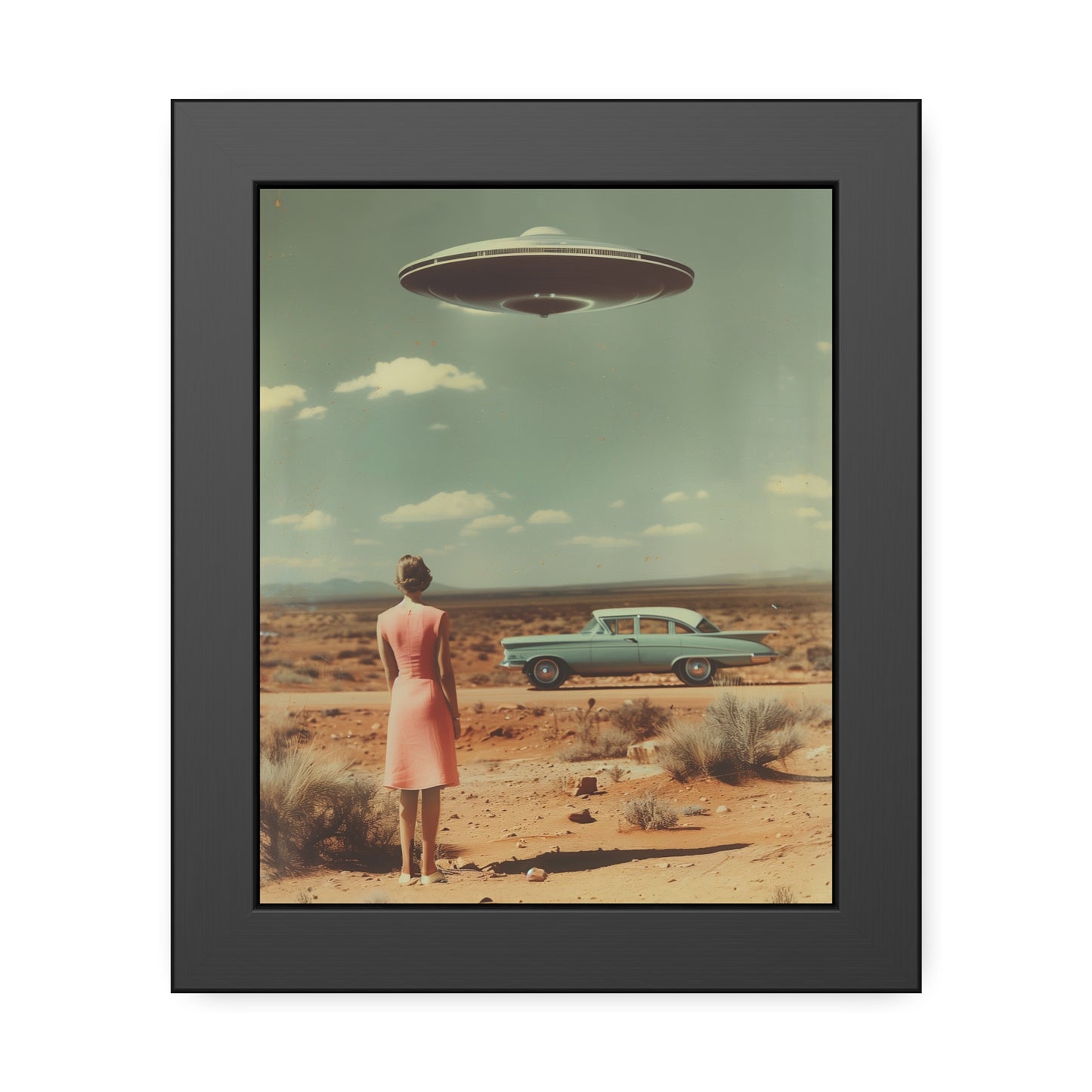 Pink Lady UFO sighting Roswell Wall Print.