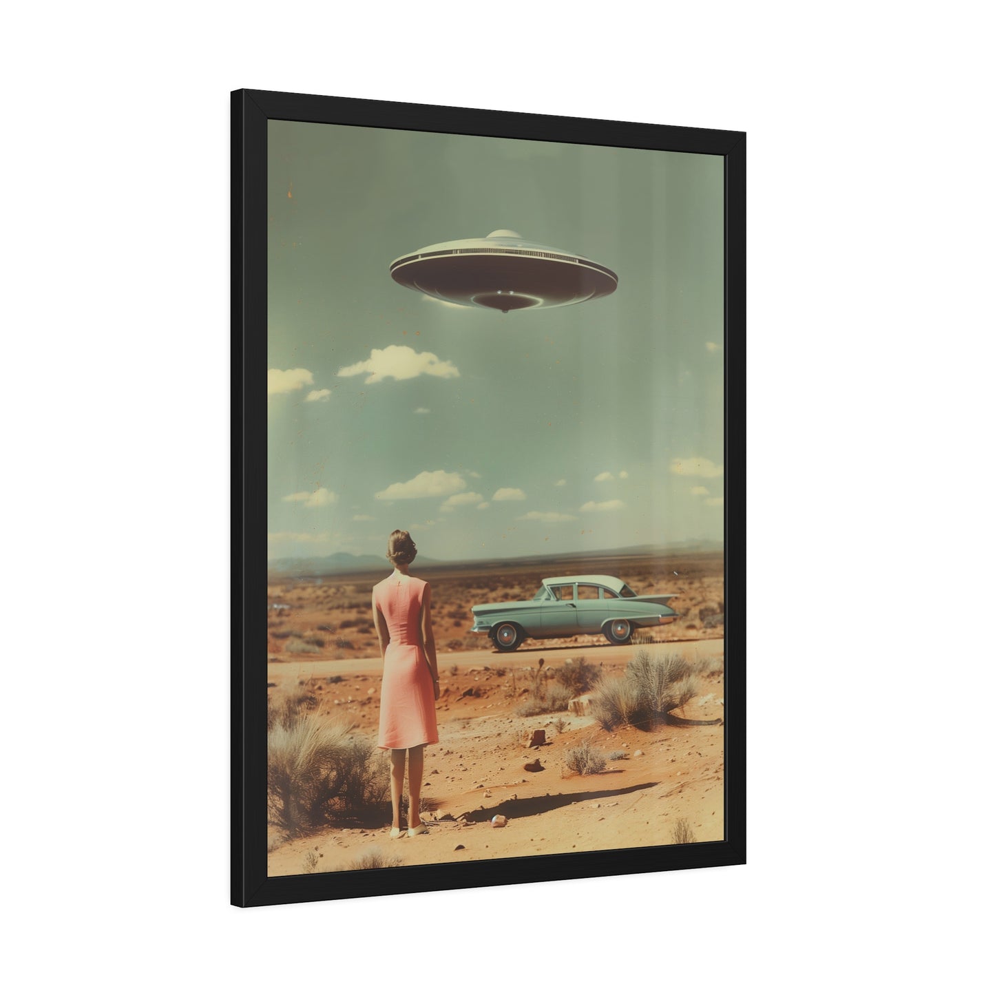Pink Lady UFO sighting Roswell Wall Print.