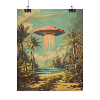 Tropical UFO sighting Hawaii Rolled Print