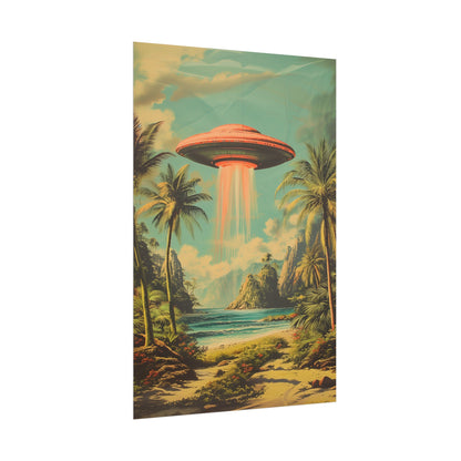 Tropical UFO sighting Hawaii Rolled Print