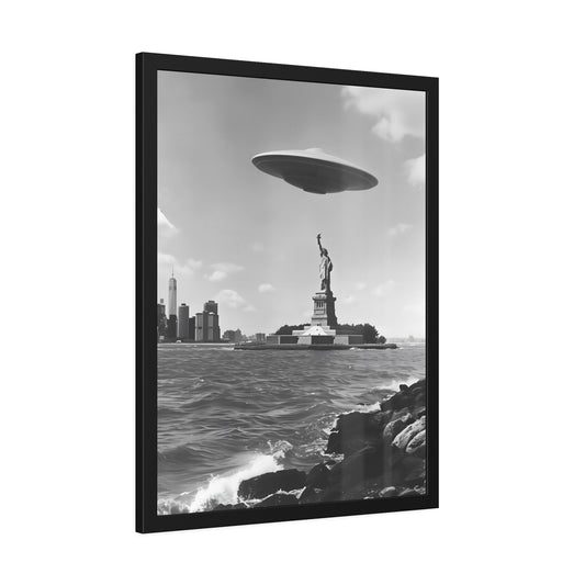 New York UFO Statue Of Liberty Wall Print