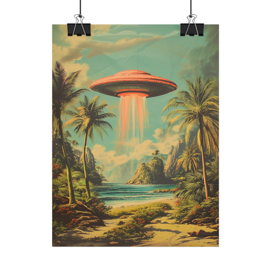 Tropical UFO sighting Hawaii Rolled Print