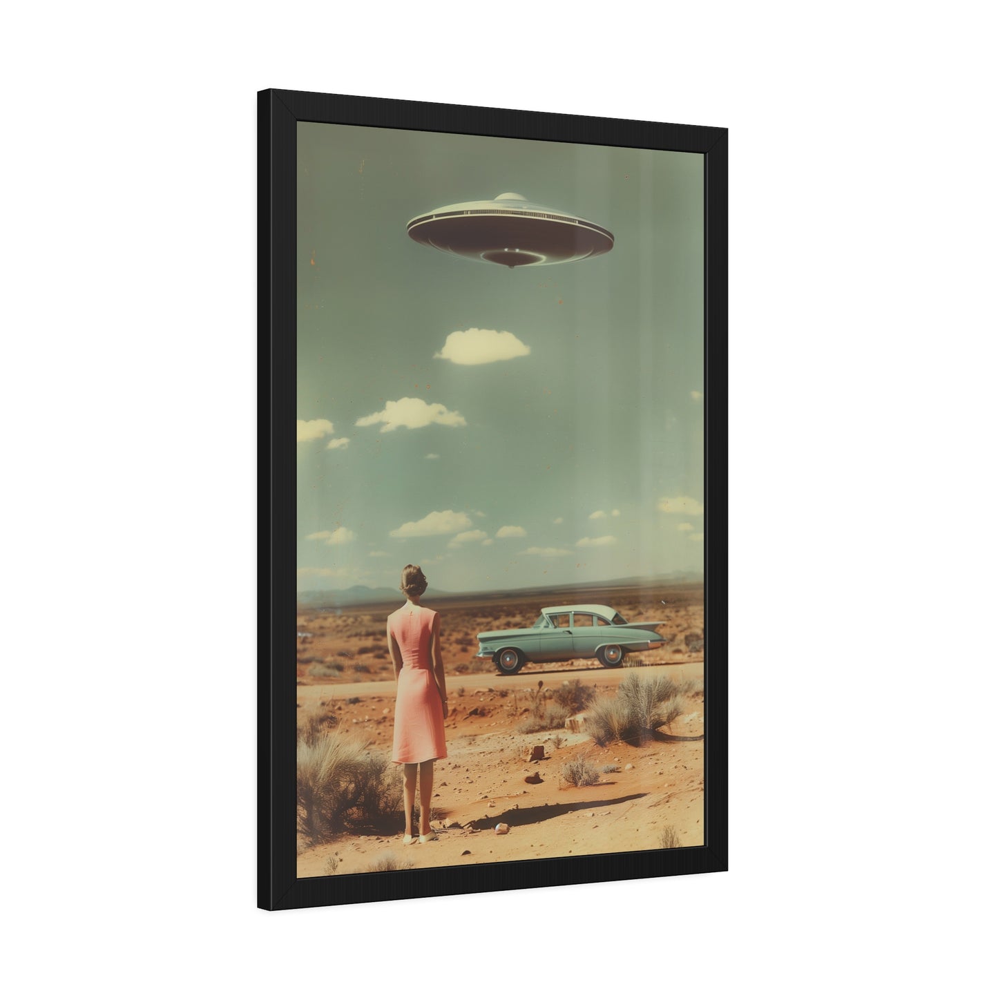 Pink Lady UFO sighting Roswell Wall Print.