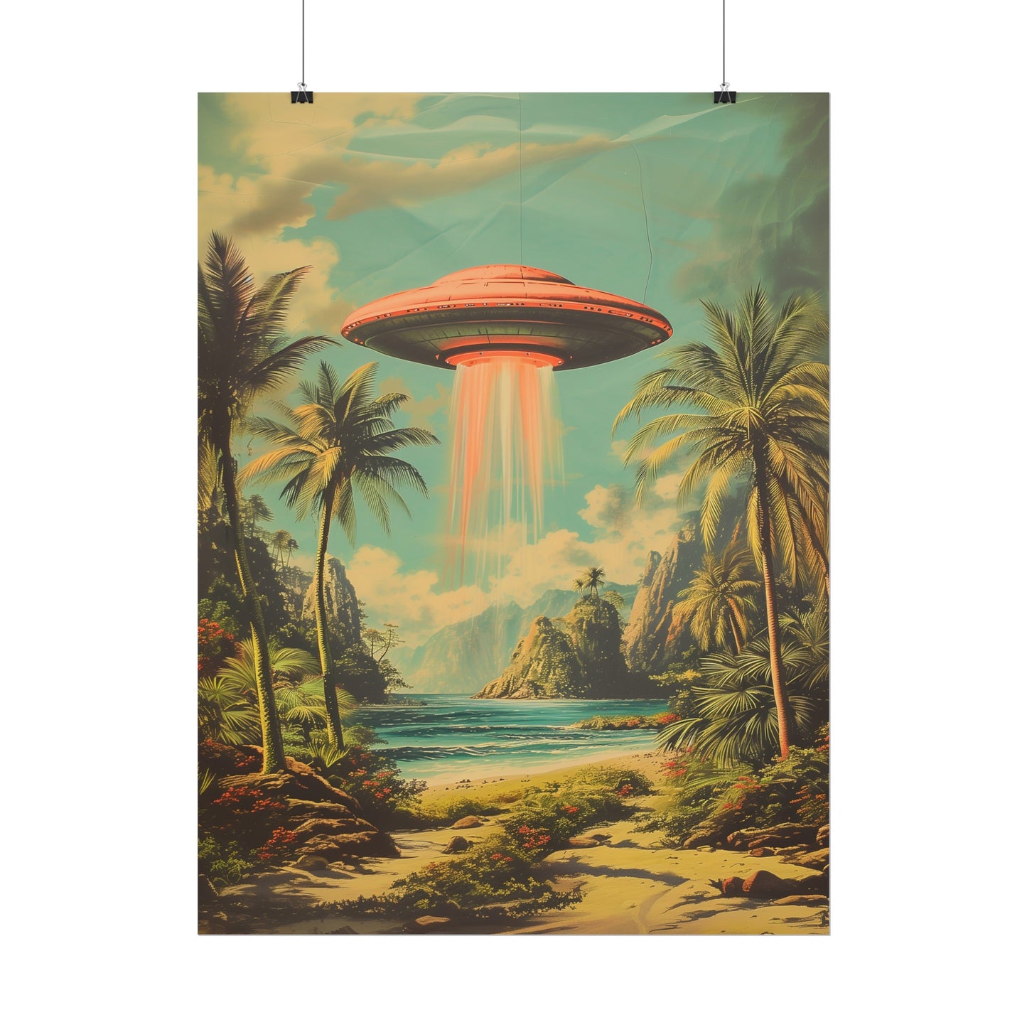 Tropical UFO sighting Hawaii Rolled Print