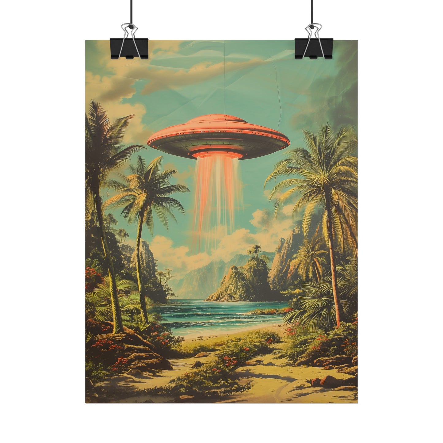 Tropical UFO sighting Hawaii Rolled Print