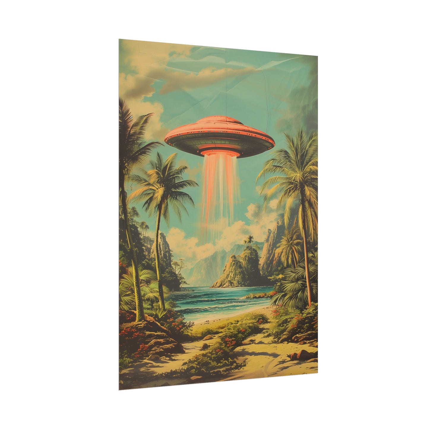 Tropical UFO sighting Hawaii Rolled Print