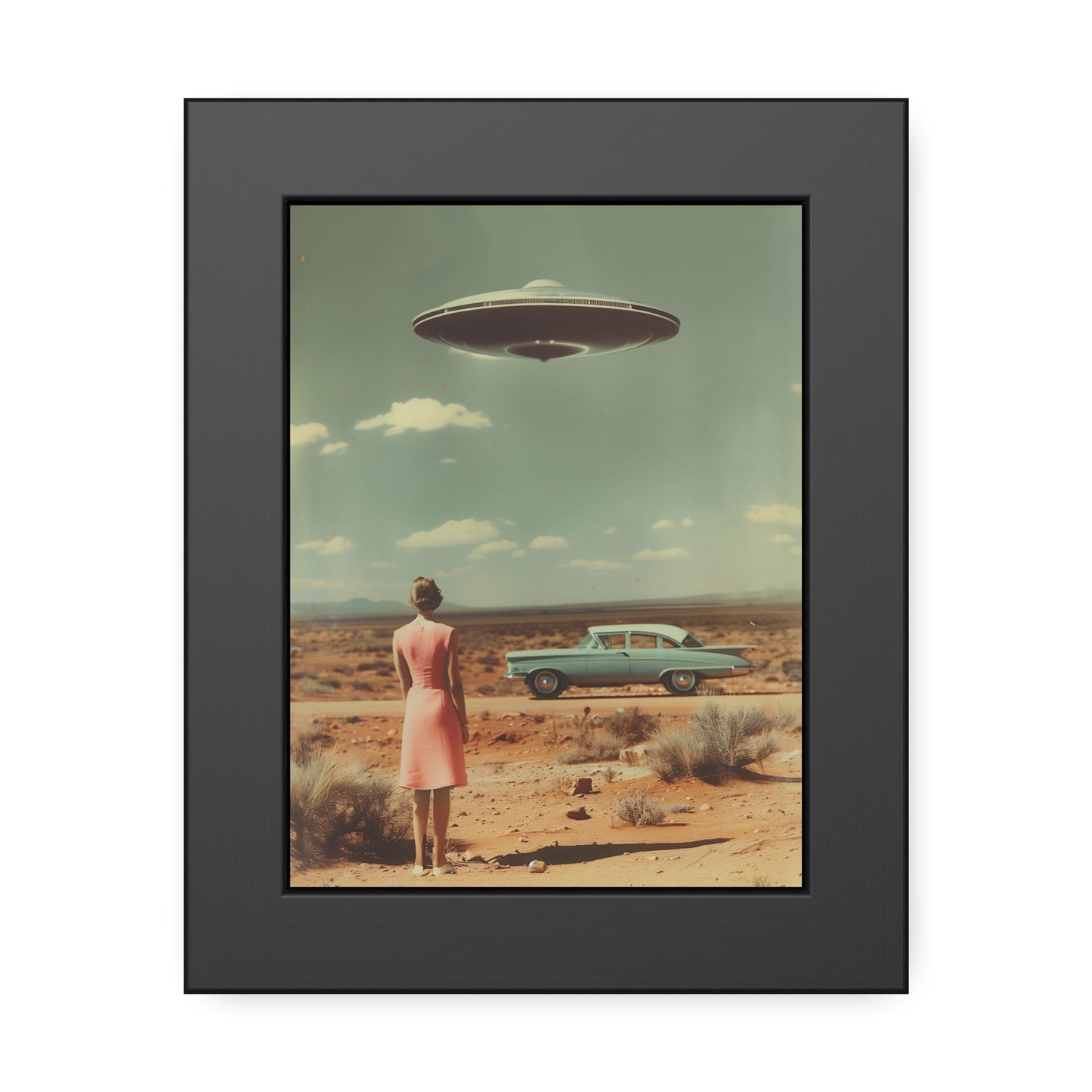 Pink Lady UFO sighting Roswell Wall Print.