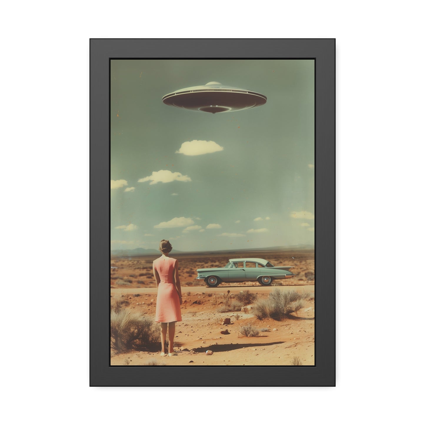 Pink Lady UFO sighting Roswell Wall Print.