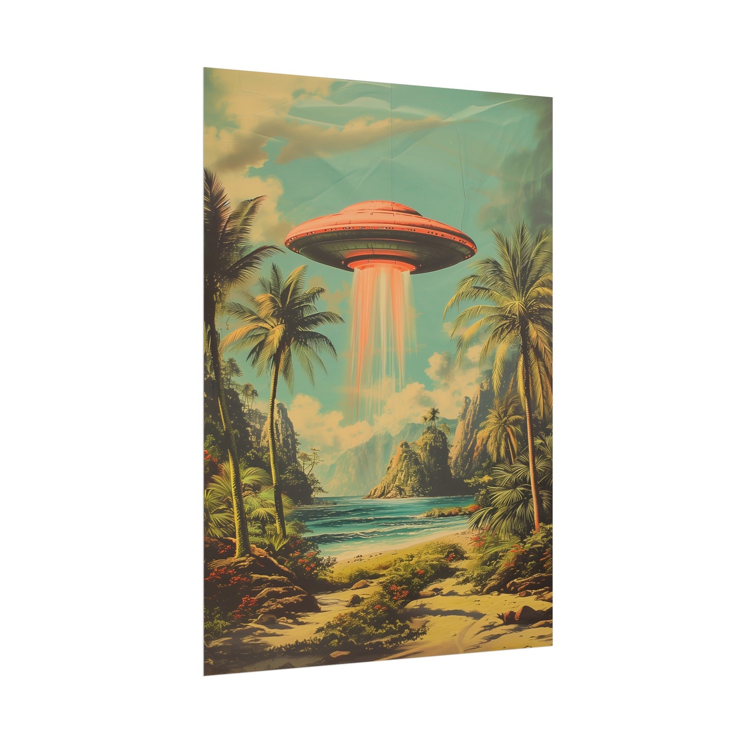 Tropical UFO sighting Hawaii Rolled Print