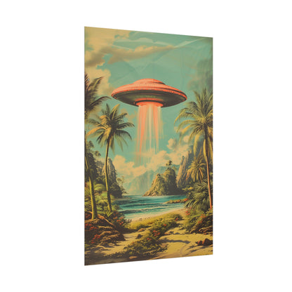 Tropical UFO sighting Hawaii Rolled Print