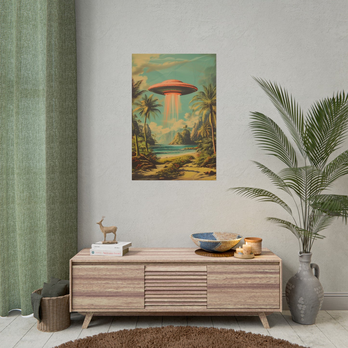 Tropical UFO sighting Hawaii Rolled Print