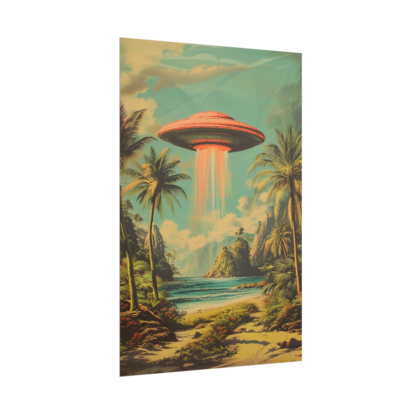 Tropical UFO sighting Hawaii Rolled Print