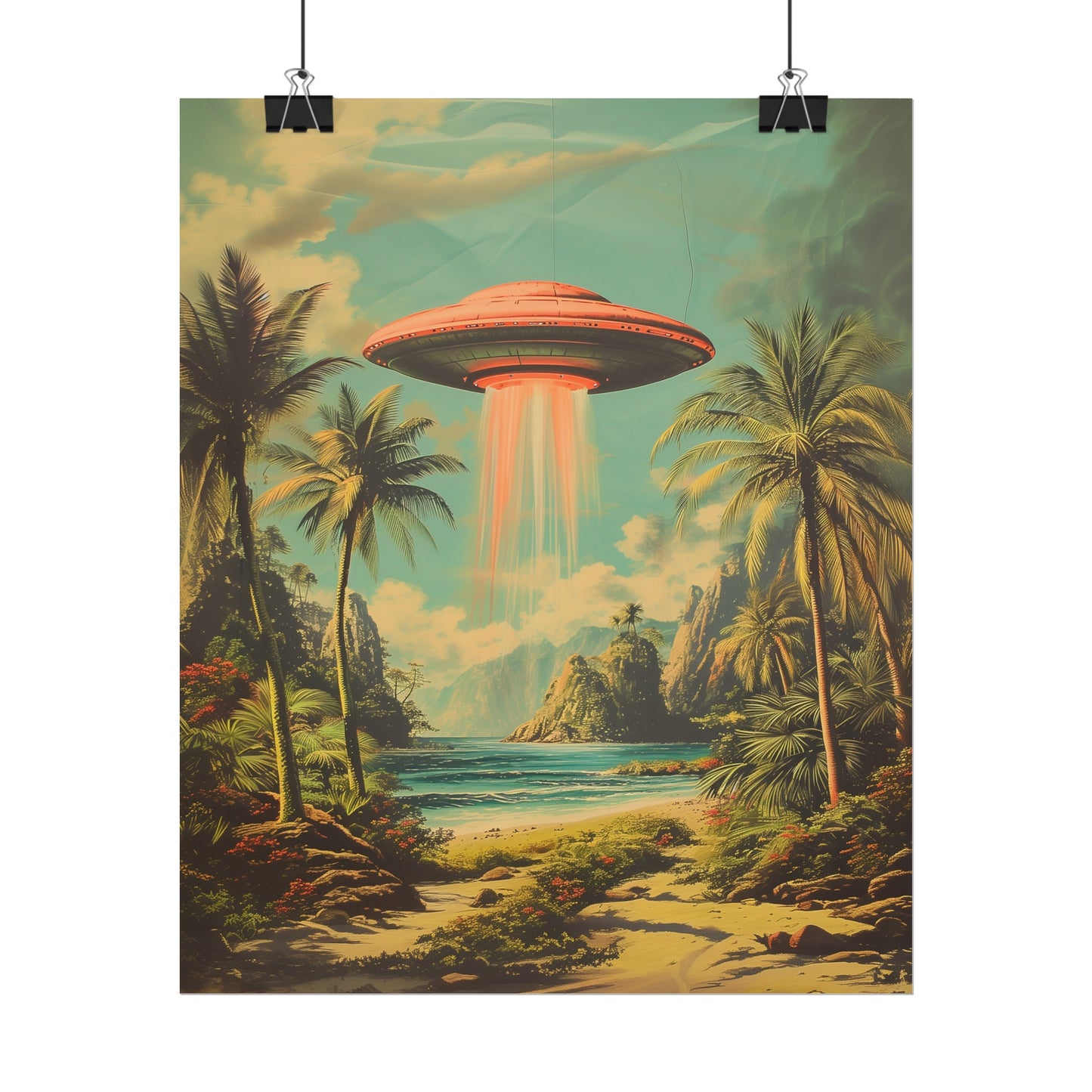 Tropical UFO sighting Hawaii Rolled Print