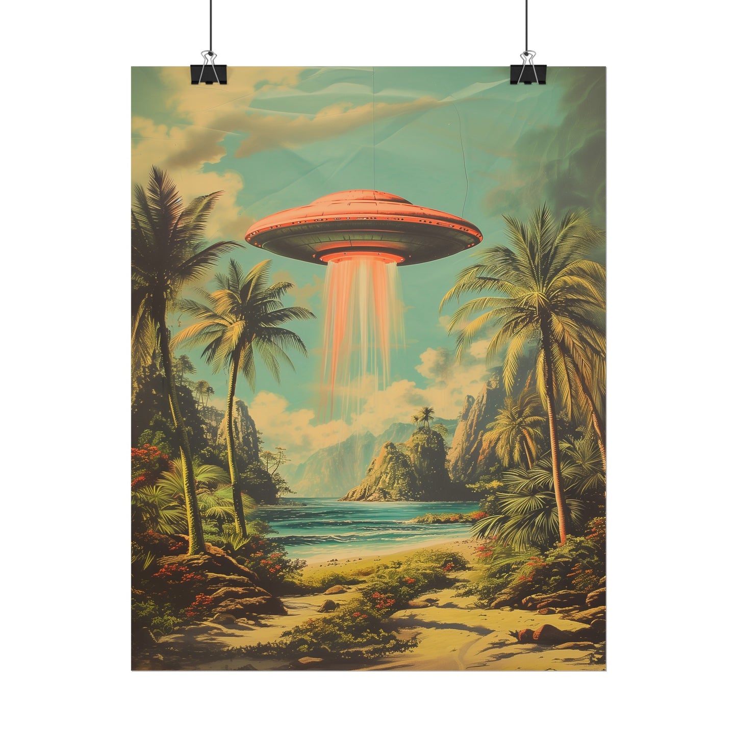 Tropical UFO sighting Hawaii Rolled Print