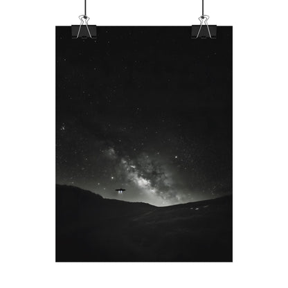 Black and White UFO Galaxy Rolled Print
