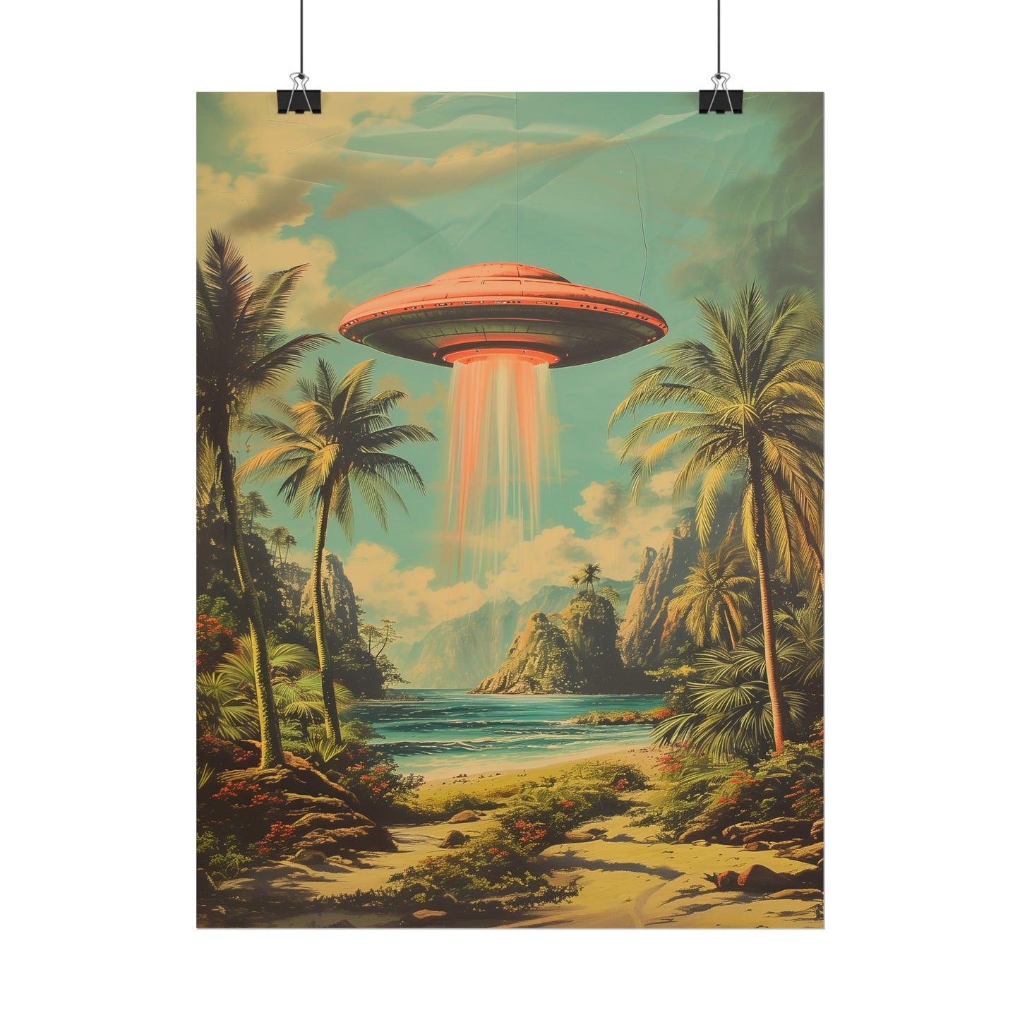 Tropical UFO sighting Hawaii Rolled Print
