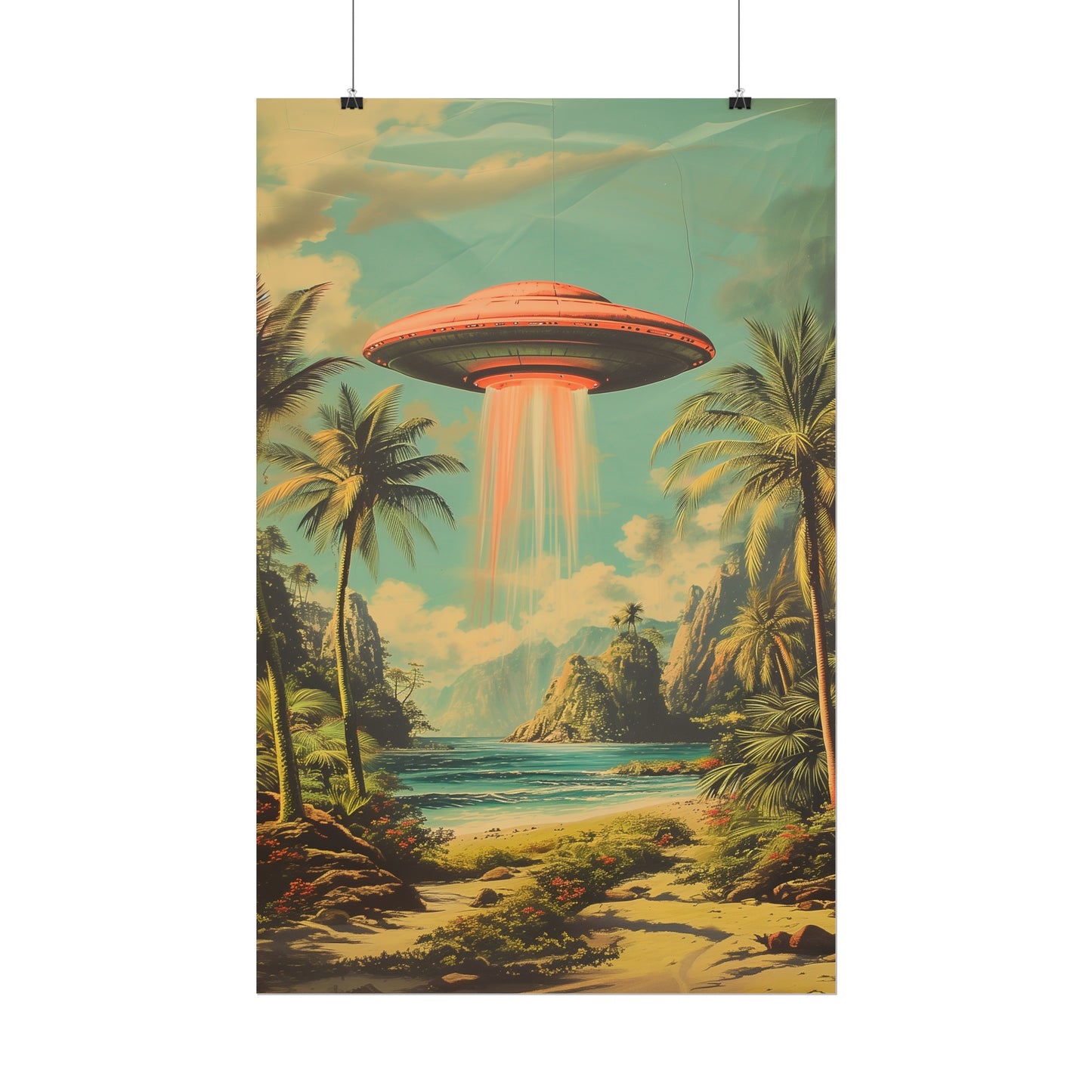 Tropical UFO sighting Hawaii Rolled Print