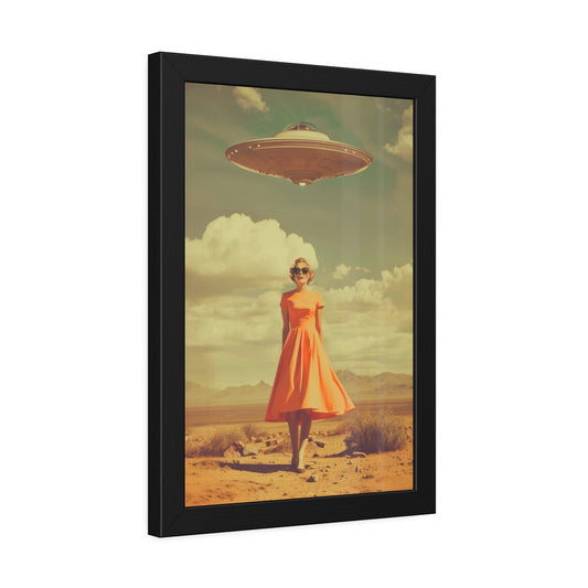 Pink Lady UFO sighting Atomic Age Wall Print