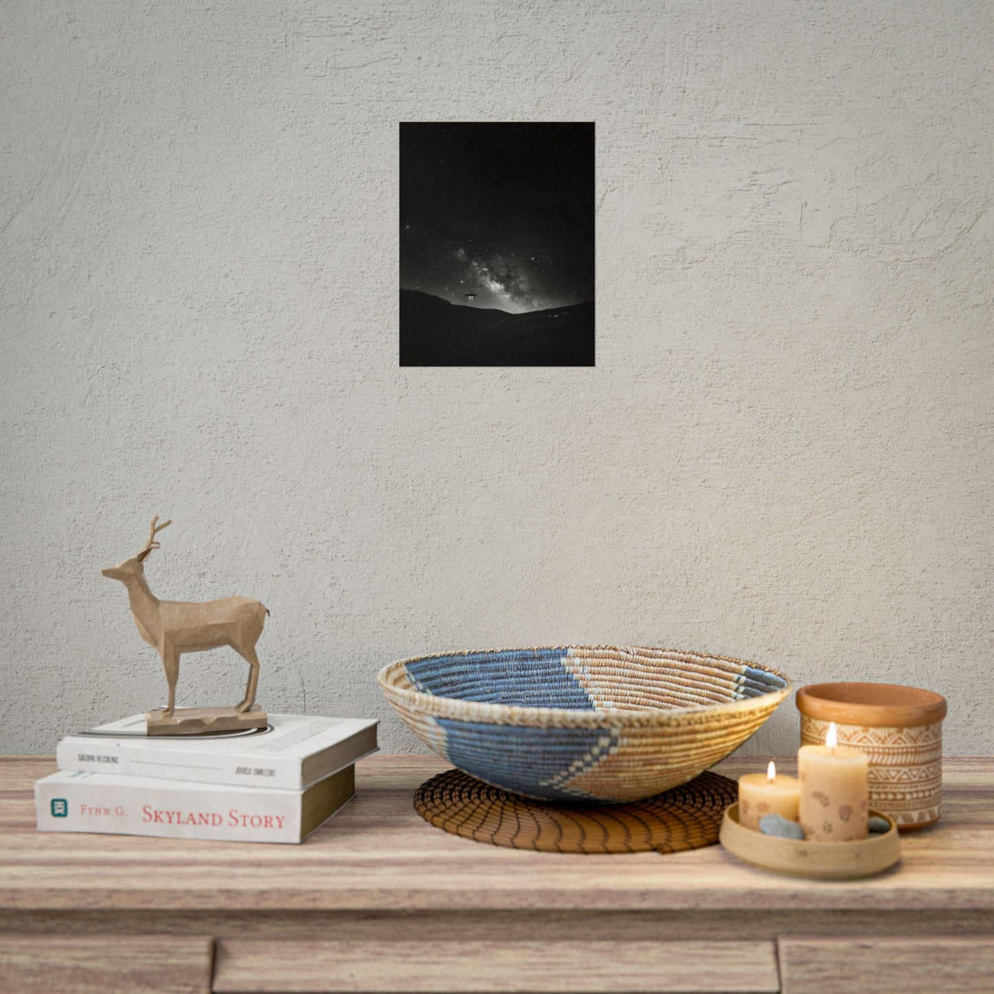 Black and White UFO Galaxy Rolled Print