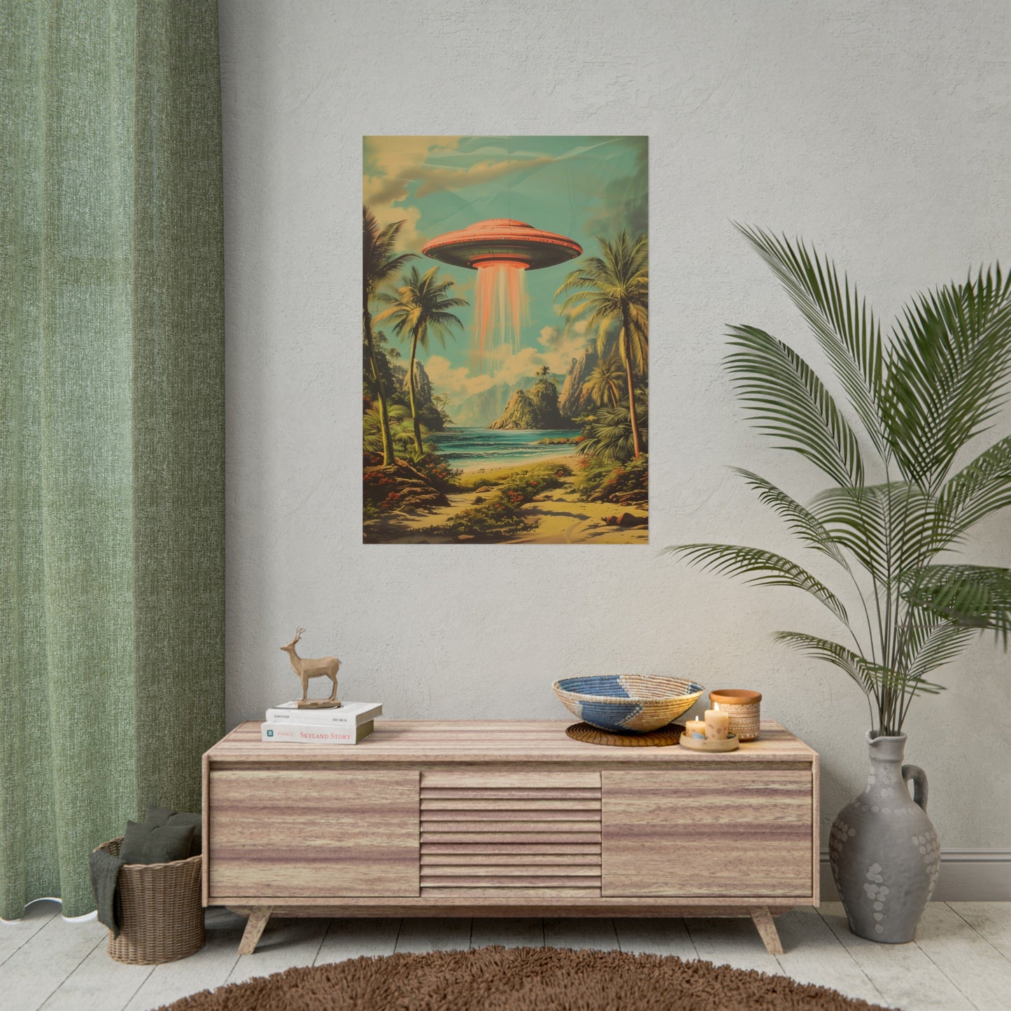 Tropical UFO sighting Hawaii Rolled Print