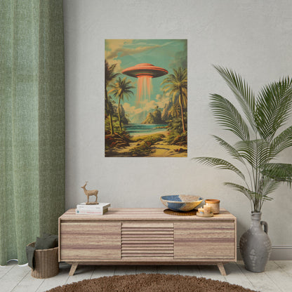 Tropical UFO sighting Hawaii Rolled Print