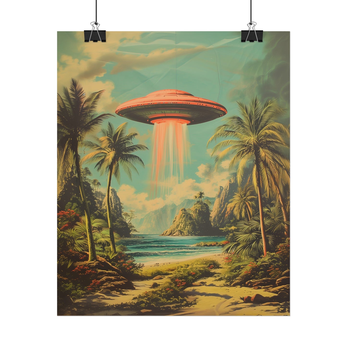 Tropical UFO sighting Hawaii Rolled Print