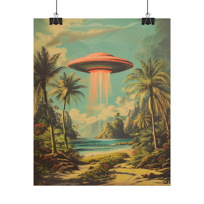 Tropical UFO sighting Hawaii Rolled Print