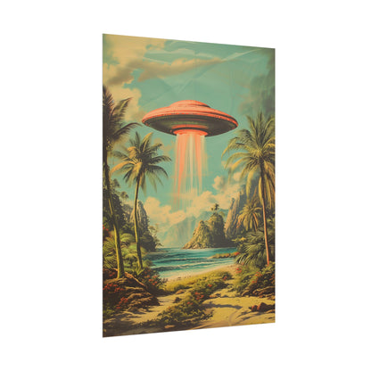 Tropical UFO sighting Hawaii Rolled Print