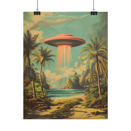 Tropical UFO sighting Hawaii Rolled Print