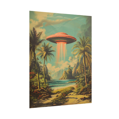 Tropical UFO sighting Hawaii Rolled Print