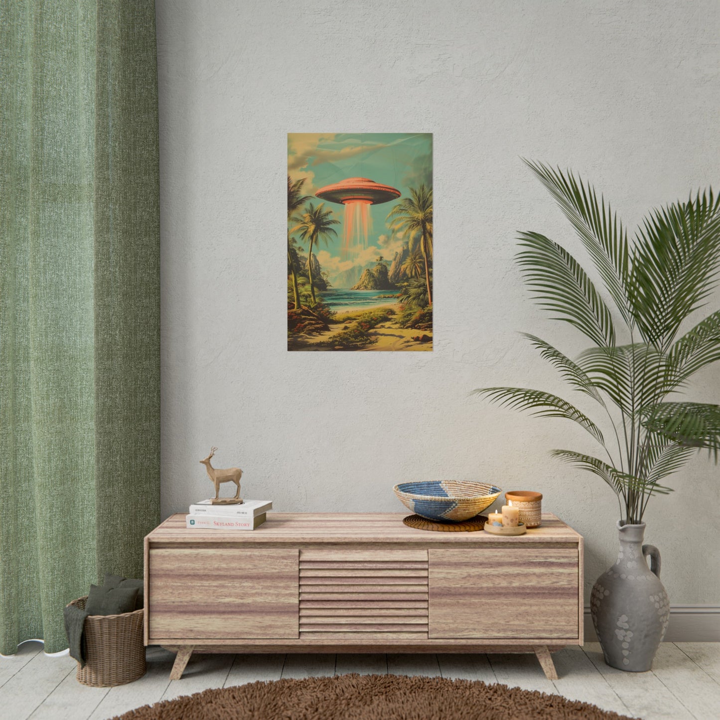 Tropical UFO sighting Hawaii Rolled Print
