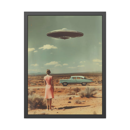 Pink Lady UFO sighting Roswell Wall Print.