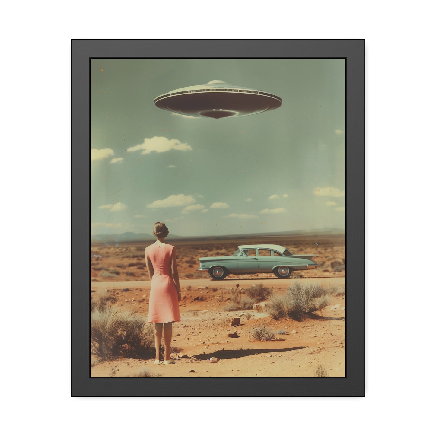 Pink Lady UFO sighting Roswell Wall Print.