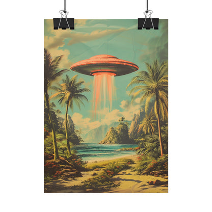 Tropical UFO sighting Hawaii Rolled Print