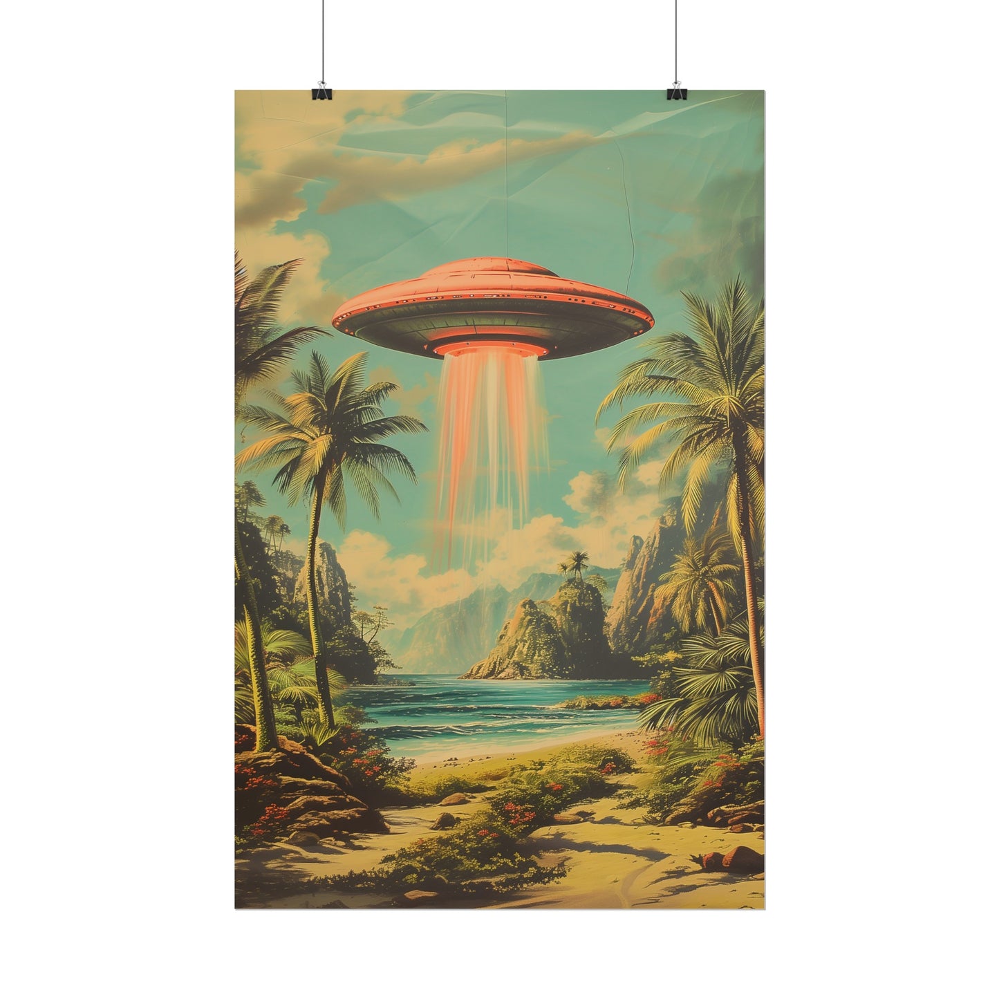 Tropical UFO sighting Hawaii Rolled Print